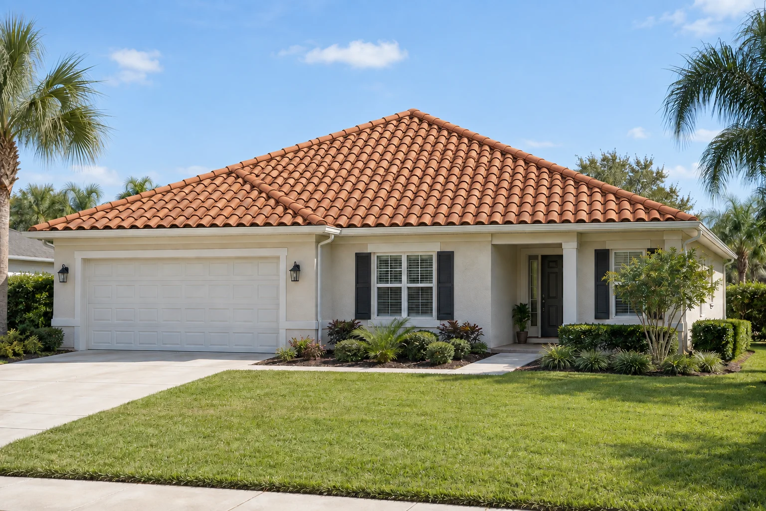 Example Florida home with terracotta tile roof